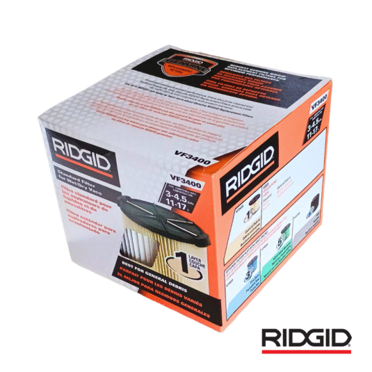 Filtro Papel VF3400 para aspiradoras 3 a 4.5 gls RIDGID (54208) - Image 6